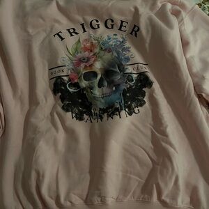 Pink Skull Graphic Sweatshirt- NWOT